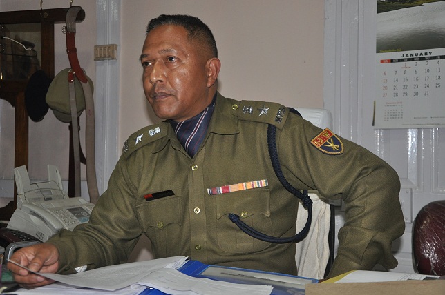 East Khasi hills SP M Kharkhrang briefing the media on Friday: TM pix