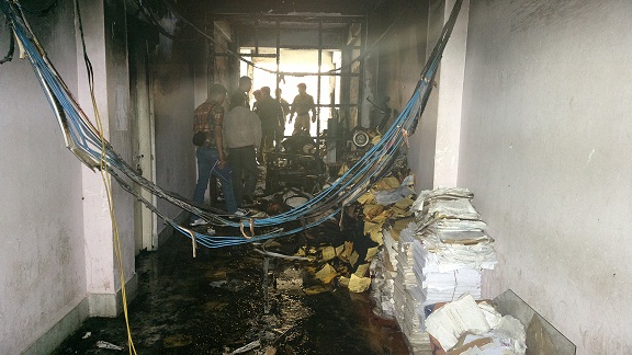 One of the three strong rooms of the DTO that was gutted by fire on Monday morning.TM pix