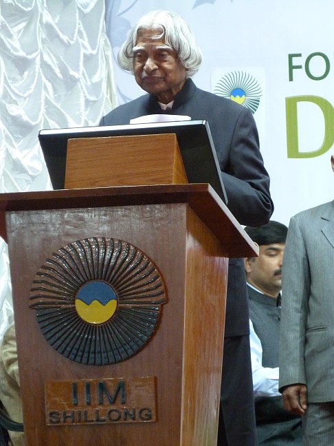 Former president APJ Kalam speaking at the IIM-Shillong on Wednesday.