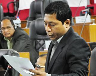 Chief Minister, Dr Mukul Sangma giving his reply at Assembly session here on Thursday (TM)