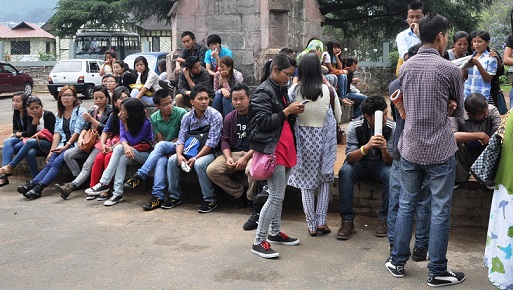 FUTURE UNCERTAIN: The unfortunate students of the CMJ University huddled together.