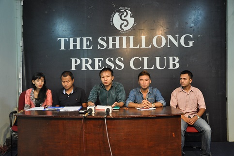 The students of the CMJ University addressing reporters on Wednesday.