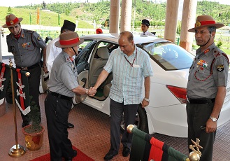 Union home secretary (designate) Anil Goswami visited HQ DGAR at Laitkor on his two-days visit to the state on Tuesday. TM pix