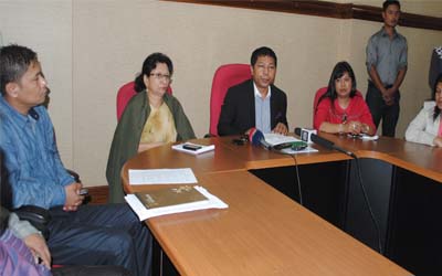 Chief Minister, Dr Mukul Sangma chairing the all party meeting at the Secretariat on Wednesday on the burning issues of Garo hills.