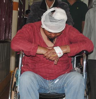 Jailed GNLA Chairman admitted at Civil Hospital after he was attack by jailmates at the Shillong jail on Wednesday morning. Photo by W.T. Jyrwa