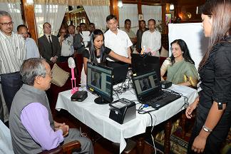Meghalaya Governor Mr R S Mooshahary during the Biometric Enrolment of NPR on 21-6-2013 (2)
