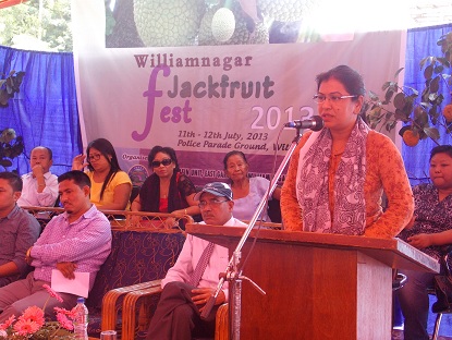 Smt._D_C_Marak__Social_Welfare__Minister_addressing_at_the_inaugural_function_of_the_1st_Jackfruit_Festival_at_Williamnagar_tod