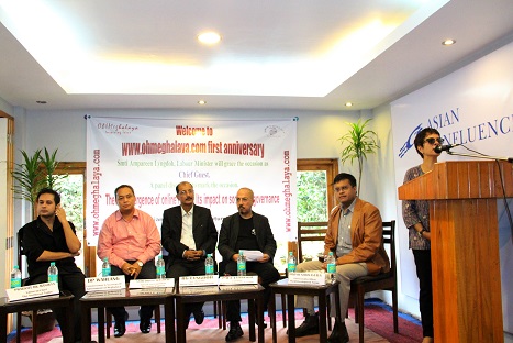 Panelists take part during the panel discussion on Emergence of online media: Its impact on society during the first anniversary celebration of www.ohmeghalaya.com website
