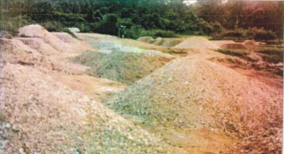 One of the stone quarries in Garo hills district