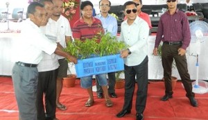 Meghalaya chief minister Mukul Sangma during the launch of bamboo and agar plantation in Williamnagar onThursday