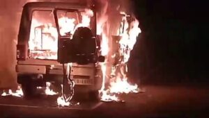 Miscreants torch govt vehicle in Shillong